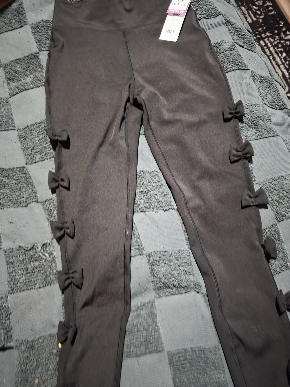 Ladies' Black Bow-Detail Leggings
